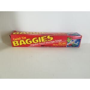 Vintage Twist Tie Food Storage Bags Colgate Palmolive Alligator Open Box